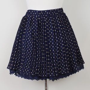 Forever 21 Navy Polka Dot Pleated Skirt